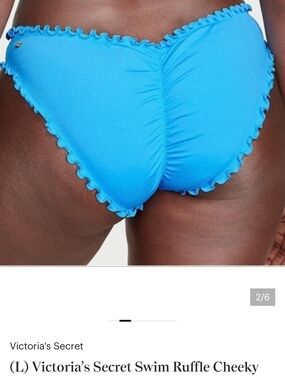 Victoria's Secret Women's Blue Ruffled Bikini Briefs